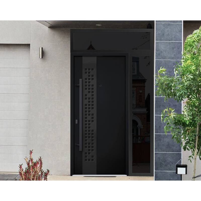 VDOMDOORS | Front Door Exterior Door | Fiberglass | Frame & Hardware Included | 18x80, Oak Entry Door Steel Entry Door