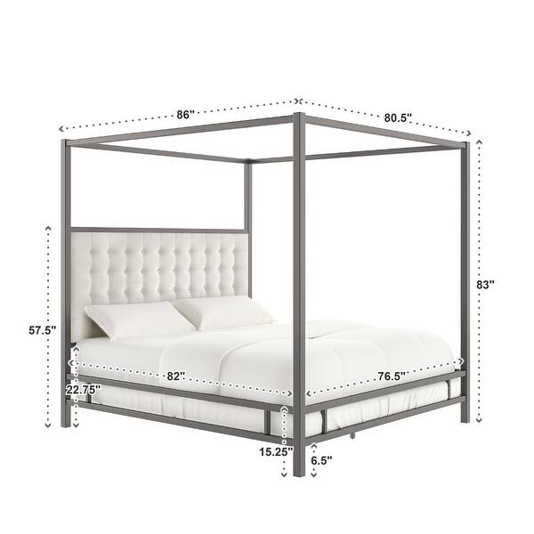 Solivita King-size Black Nickel Frame Canopy Bed by INSPIRE Q Bold