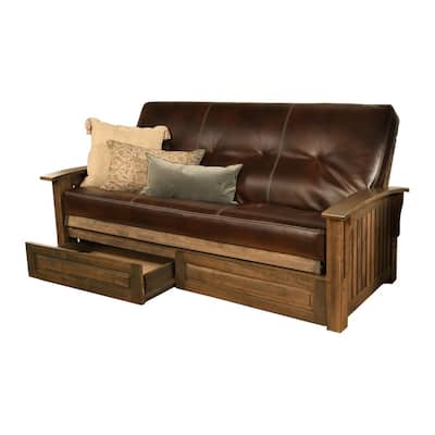 Somette Washington Full-size Futon Frame Includes Storage Drawers and Mattress