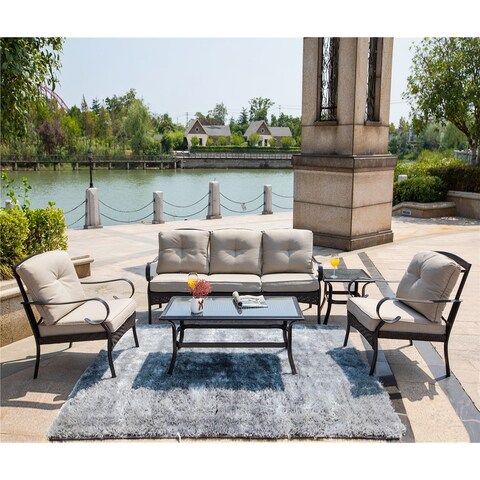 4 or 5 Pieces Outdoor Iron Patio Set for Garden Yard