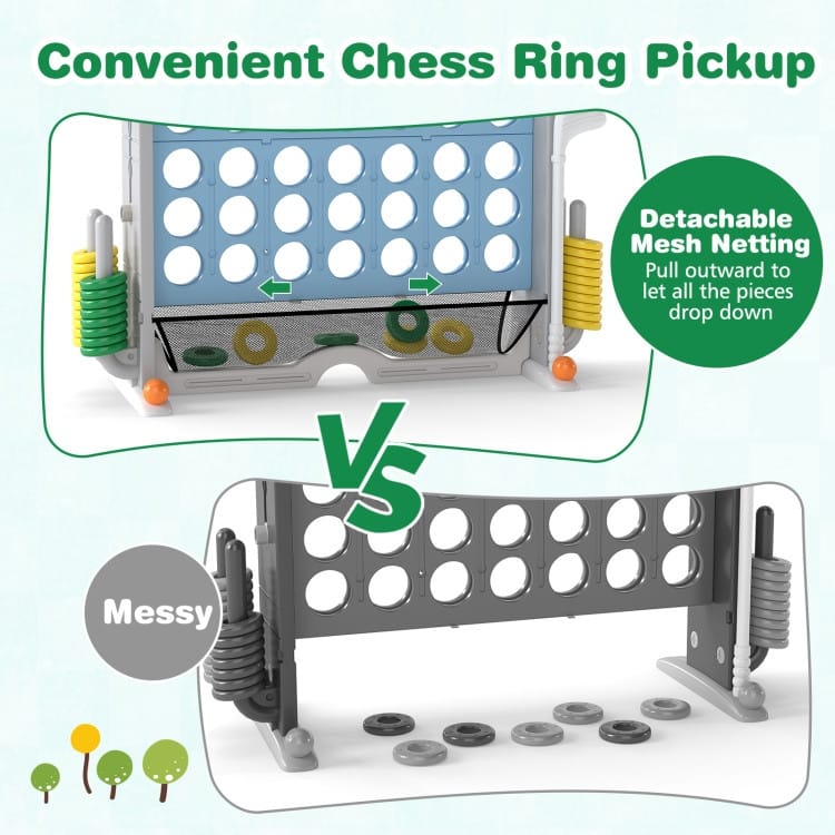 PE PP PVC 4-in-1 Jumbo Game Set with Adjustable Height and Cup Holders - 40.5" x 15.5" x 32.5"-38.5"