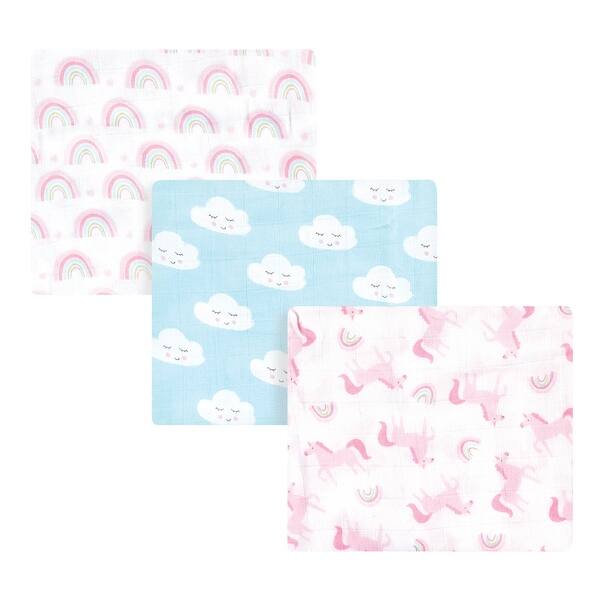 slide 1 of 1, Luvable Friends Baby Girl Muslin Cotton Swaddle Blanket, Rainbow, One Size - Pink Rainbow - One Size One Size - Pink Rainbow