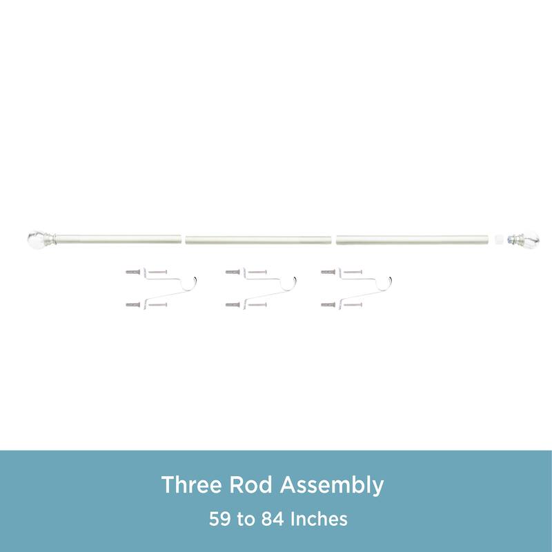Kenney® Marble Ball 1" Value Decorative Window Curtain Rod, 30-84", Black