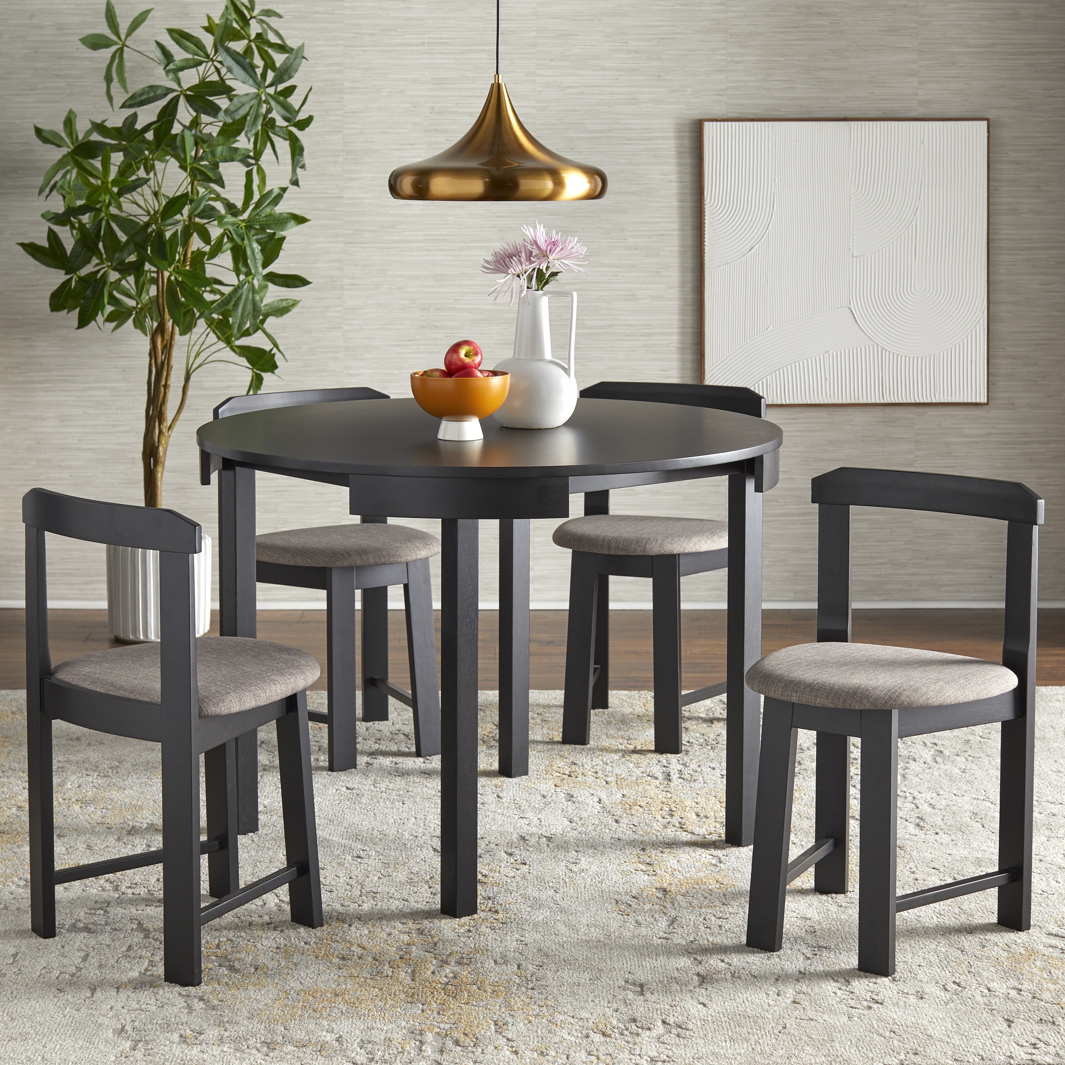 Harrisburg Tobey 5-Piece Round Dining Set for Small Spaces