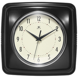Infinity Instruments Retro 9.25-inch Square Wall Clock - 9.25 x 1.875 x 9.5