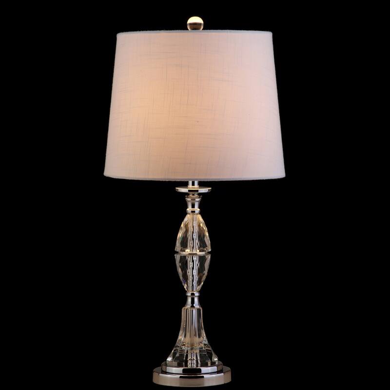 Cole 25.5" Crystal LED Table Lamp, Clear/Chrome (Set of 2) by JONATHAN Y