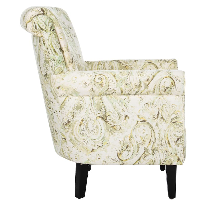 SAFAVIEH Shamika Red/Ivory Floral Club Chair - 30" W x 33" D x 35" H