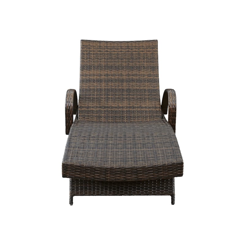 Kantana Brown Outdoor Chaise Lounge, Set of 2 - 24"W x 80"D x 16"H
