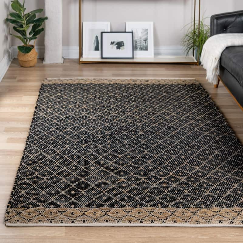 Contemporary Octiane Collection Area Rug - 9'x12' - Black