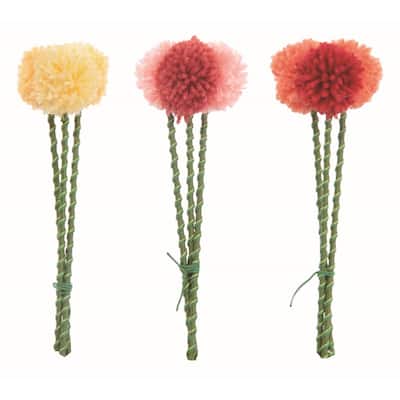 Transpac Small 9.0" Bright Spring Pom-Pom Bundle Set of 3 Home Decorations