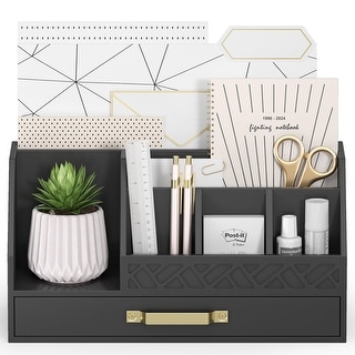 Bamboo Desk Organizer with Drawers - Bed Bath & Beyond - 42705337