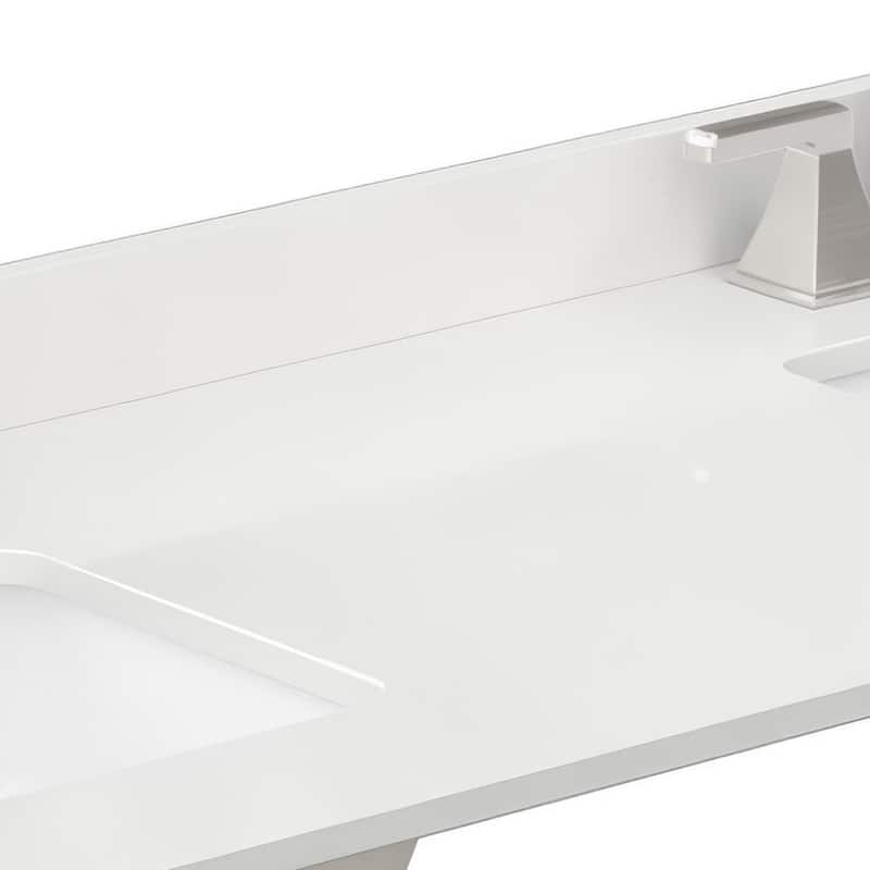 Wyndham Collection WCFQC384DTOPUNS-Q 84" Quartz Vanity Top with