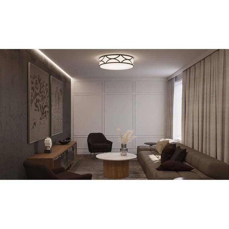 AFX Lake 4-Light 30'' LED Flush Mount - 30-Inch - Black