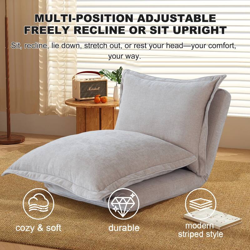 Lazy Sofa Chair Reclining Sofa Bed Floor Standing Single Sleeper Couch with Pillows and Adjustable Backrest for Small Space