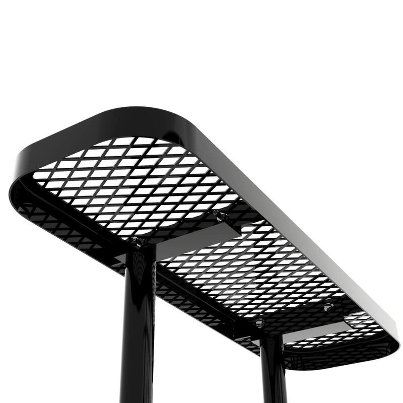 Commercial Grade Expanded Mesh Metal Outdoor Picnic Table - 79.75"D x 79.75"W x 28.75"H