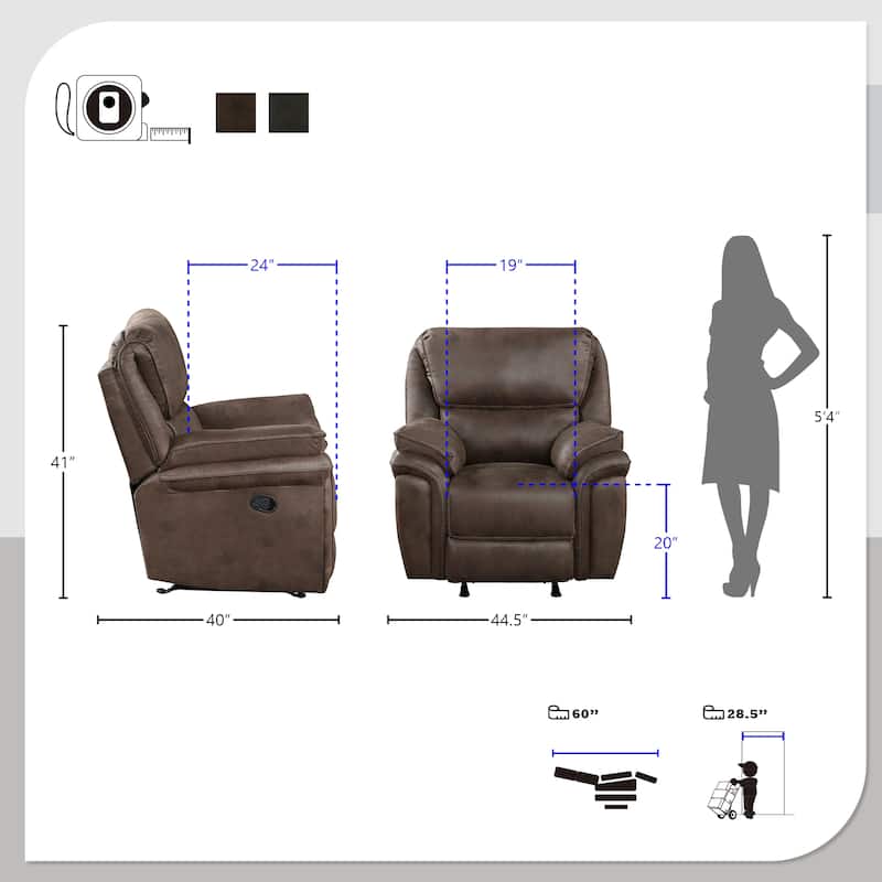 Regina Microfiber Rocker Manual Reclining Chair