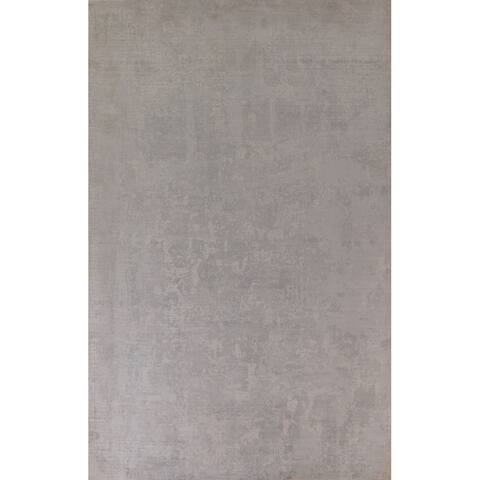 Contemporary Abstract Wool Area Rug Hand-knotted Dining Room Carpet - 8'11" x 11'9"