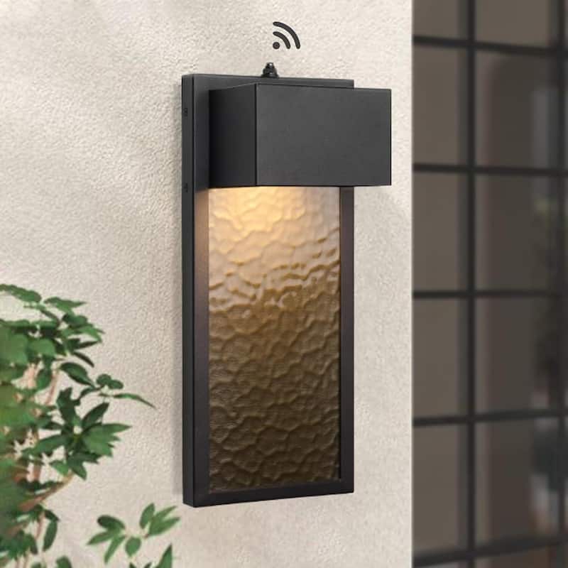 1-Light Matte Black Outdoor Integrated LED Wall Sconce - Black