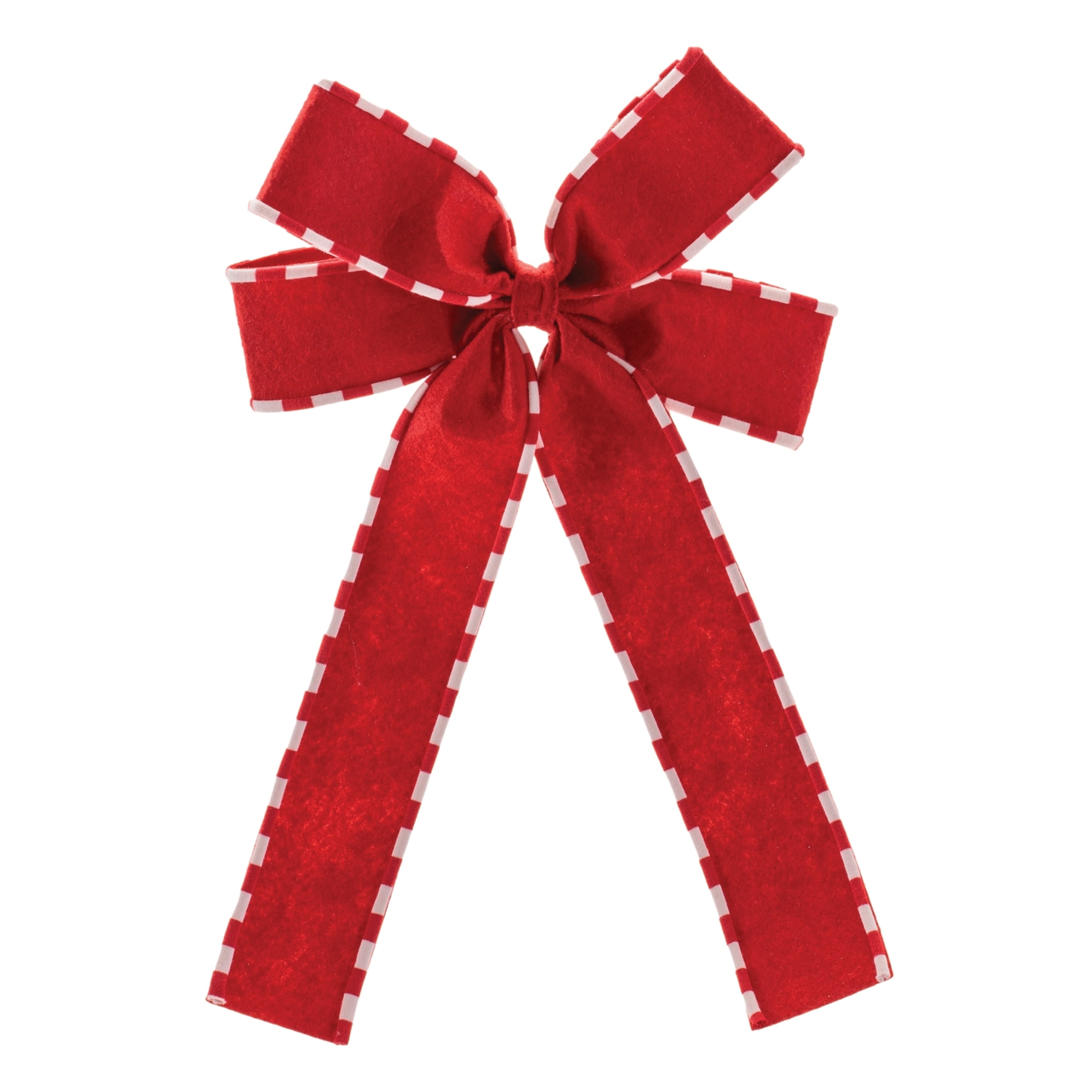 Striped-Edge-Bow-Ornament-(Set