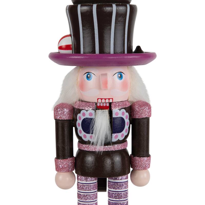Cupcake Nutcracker Christmas Figure - 10" - Brown and Pink