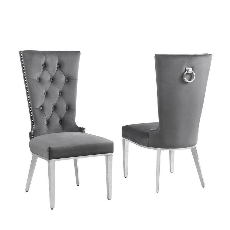 Best Quality Furniture D400/1-SC330-7 Dining Set with 78" 12mm Glass with Bevel