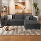 preview thumbnail 29 of 28, WINSOON Plush Modular Sectional Sofa with Pillows grey - Right Facing