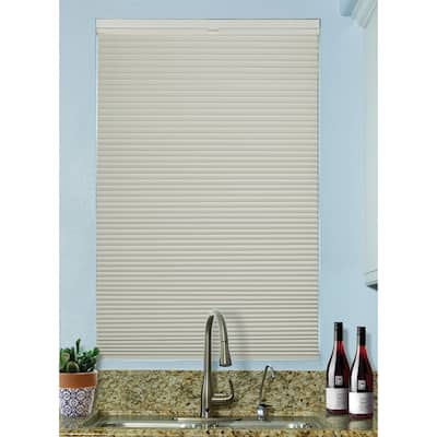 BlindsAvenue Cordless Top Down/Bottom Up Blackout Cellular Honeycomb Shade, 9/16" Single Cell, Winter White