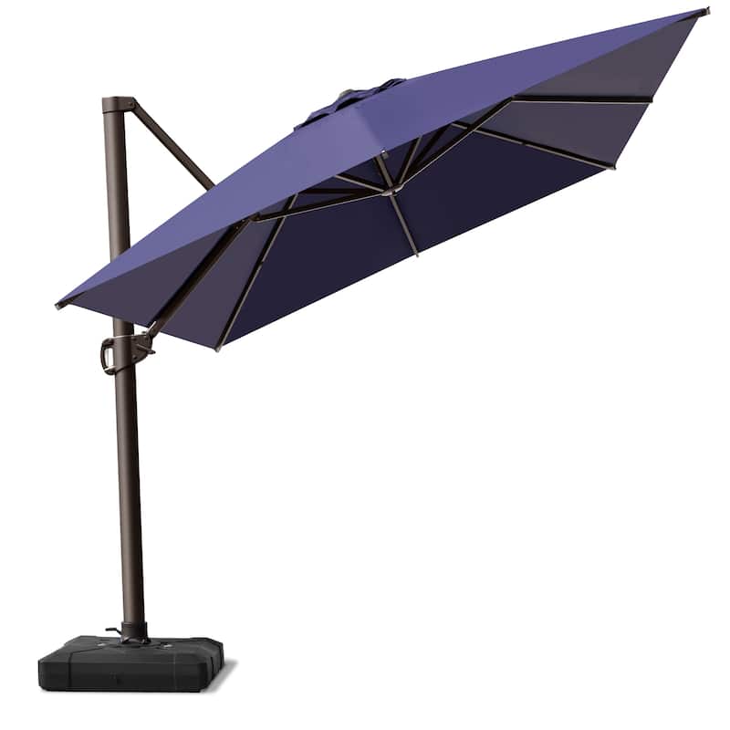 VredHom 10X13 FT Patio Outdoor Cantilever-Offset Umbrella with Base Stand