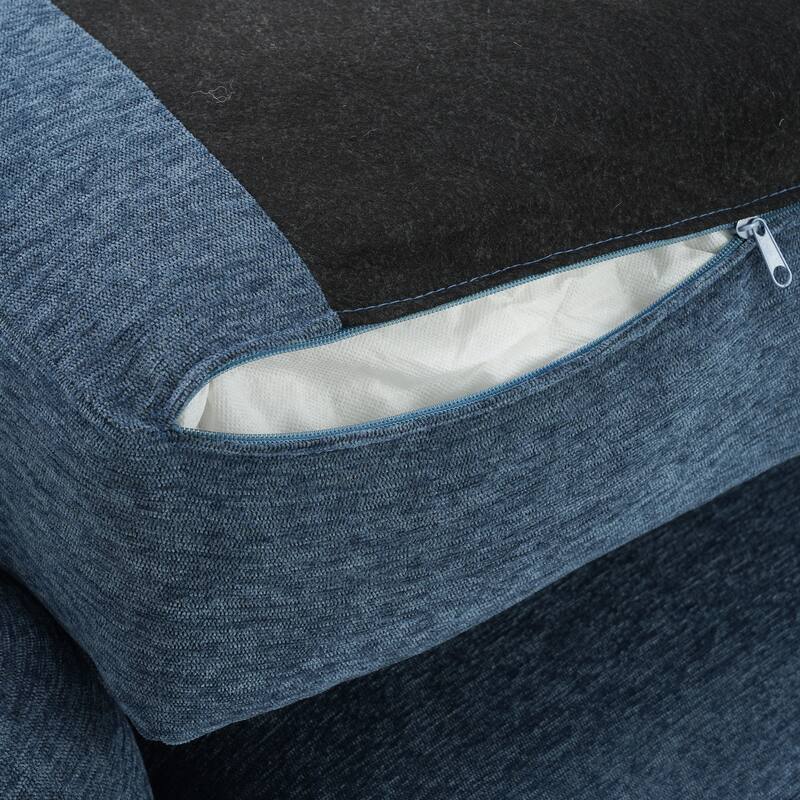 Chenille Swivel Accent Chair Storage Ottoman Set with Nailhead Trim Skirt