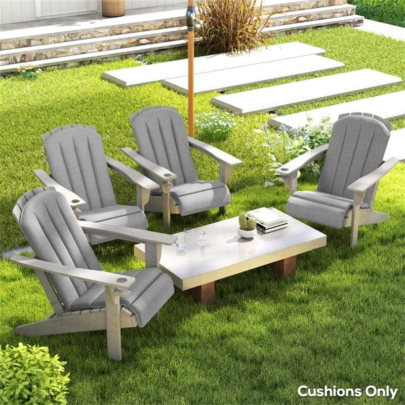 Yarn-Dyed Fabric Adirondack Chair Cushions with Foam Padding Set of 4 - 48.8" L x 19.7" W x 1.6" D