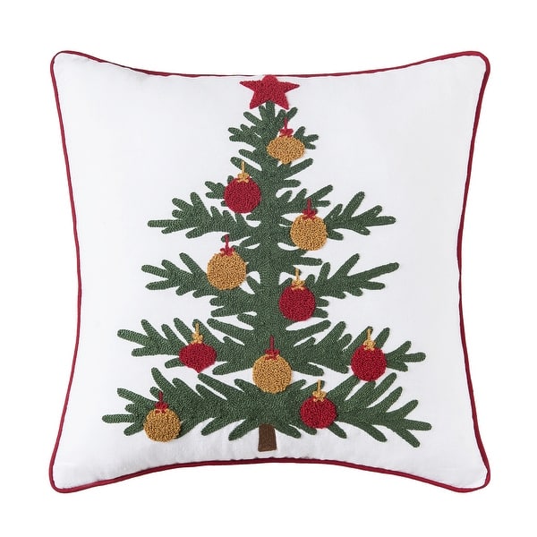 slide 2 of 4, Christmas Tree w/ Ornaments Accent Throw Pillow, 18" x 18"