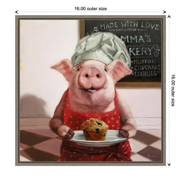 Pinkies Bakery (Pig) by Lucia Heffernan Framed Canvas Art