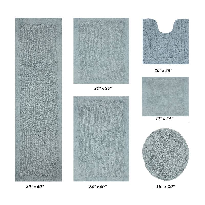 Better Trends Bath Rugs Set 100% Cotton Tufted Soft Water Absorbent Bathroom Rug for Shower, Sink Bath Mats Edge Collection