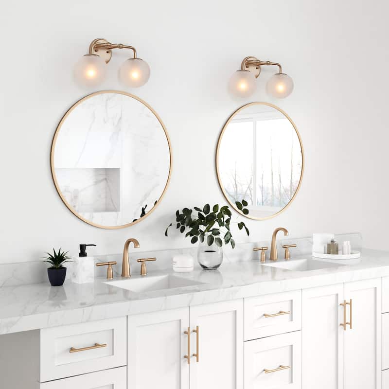 Siya Modern 3/2/1 Frosted Glass Bathroom Vanity Lights Romantic Gold Statement Wall Sconces
