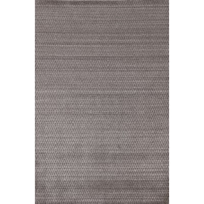 Brown Trellis Gabbeh Modern Area Rug Hand-knotted Wool Carpet - 5'5" x 7'7"