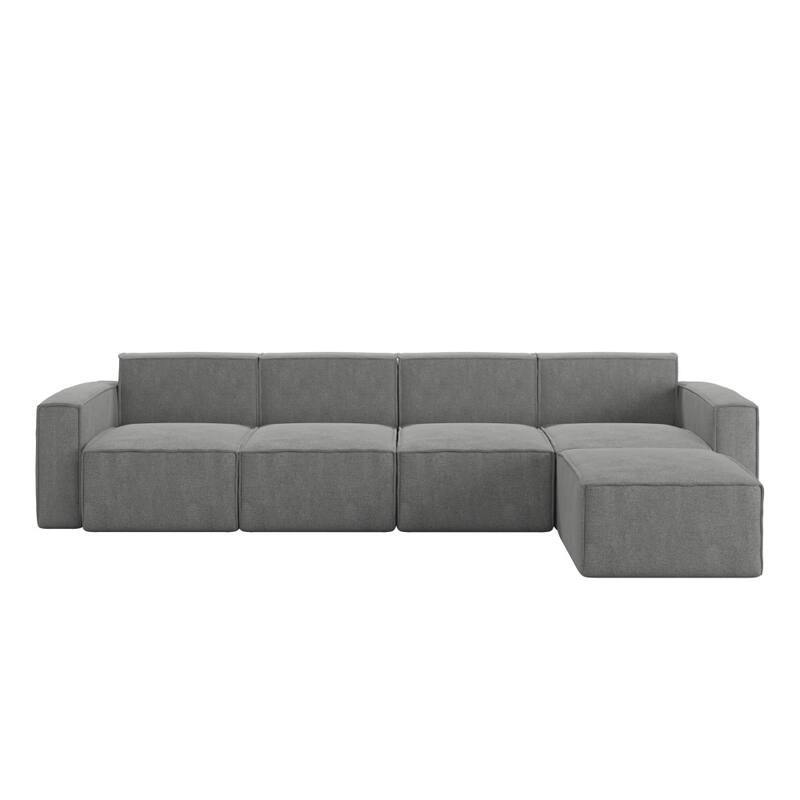Contemporary 5 Piece Modular Sectional Sofa with Ottoman