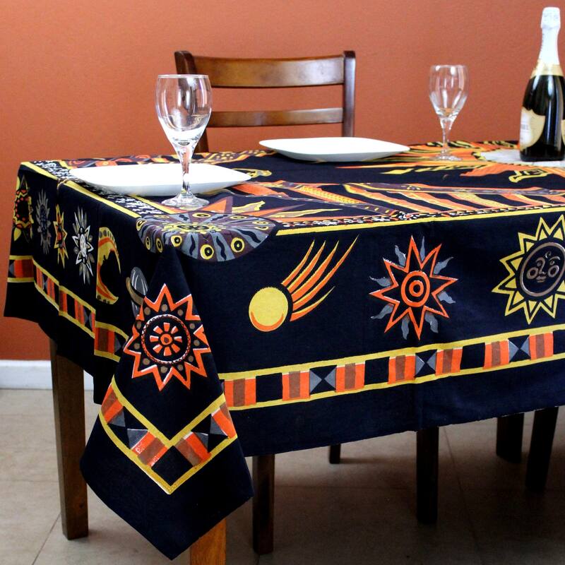 Cotton Celestial Sun Moon Star Rectangle Tablecloth Collection