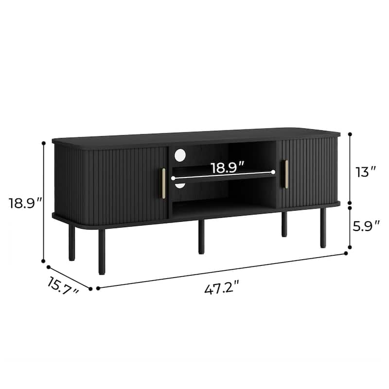 Tambour TV Stand Media Console for TVs Up to 55"