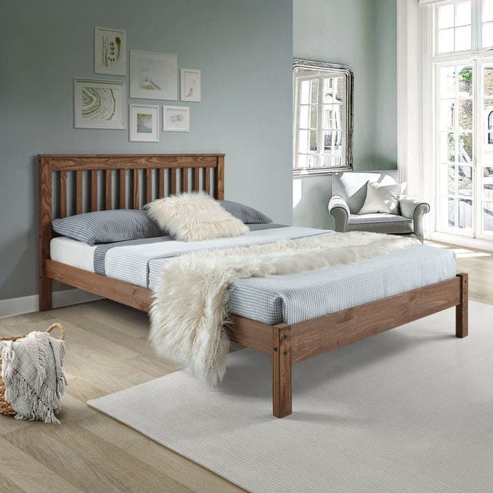 Wood Slatted Queen Size Bed | Furniture Dash