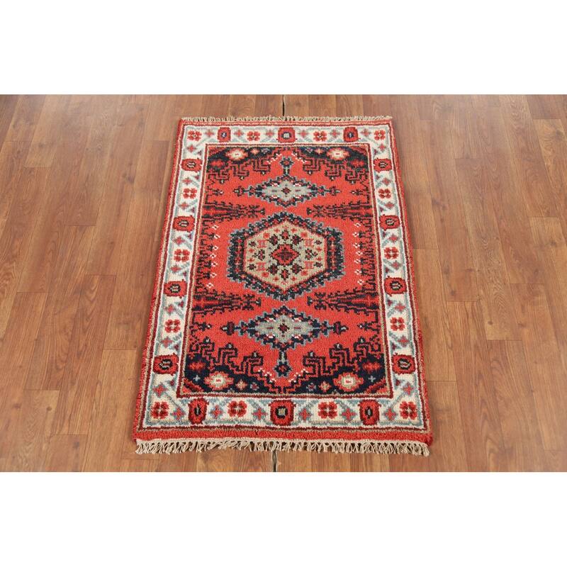 Viss Indian Accent Rug Handmade Wool Carpet - 2'0"x 3'0"