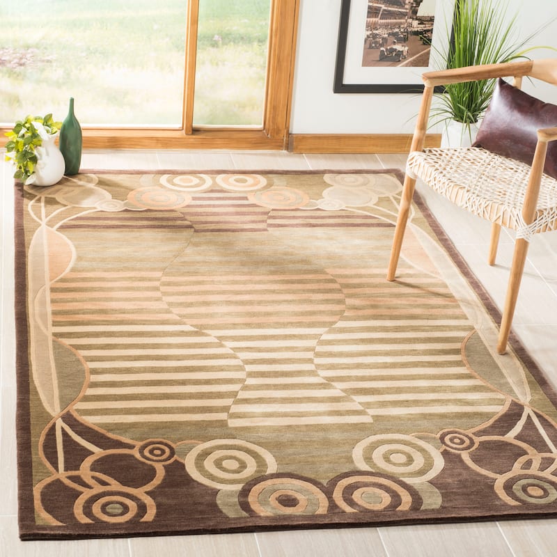 SAFAVIEH Couture Hand-knotted Tibetan Helmtrud Modern Wool Rug - 8' x 10' - Assorted
