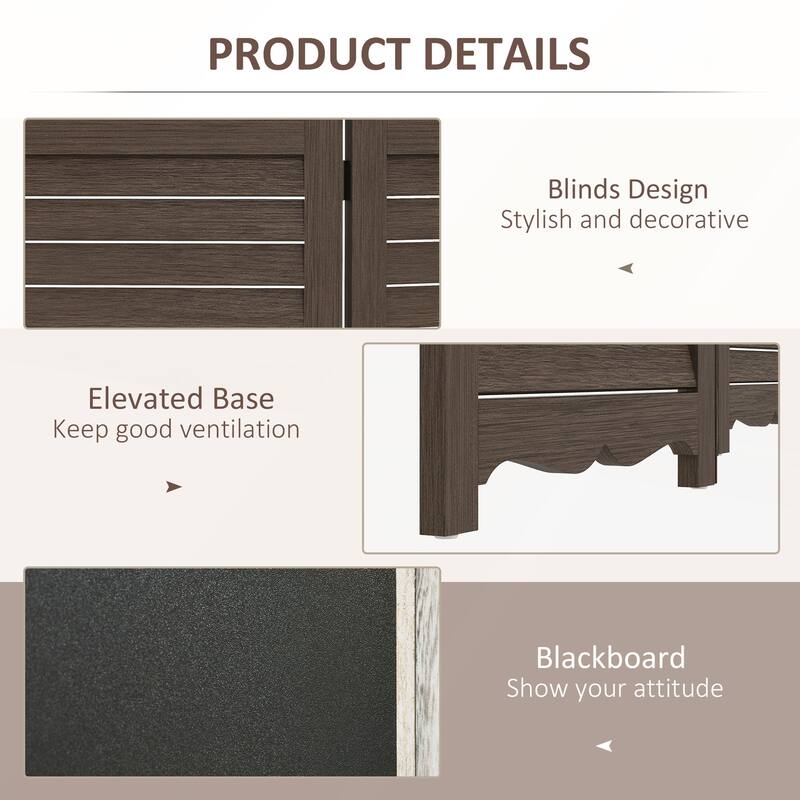 4-Panel Folding Room Divider with Blackboard for Bedroom or Office
