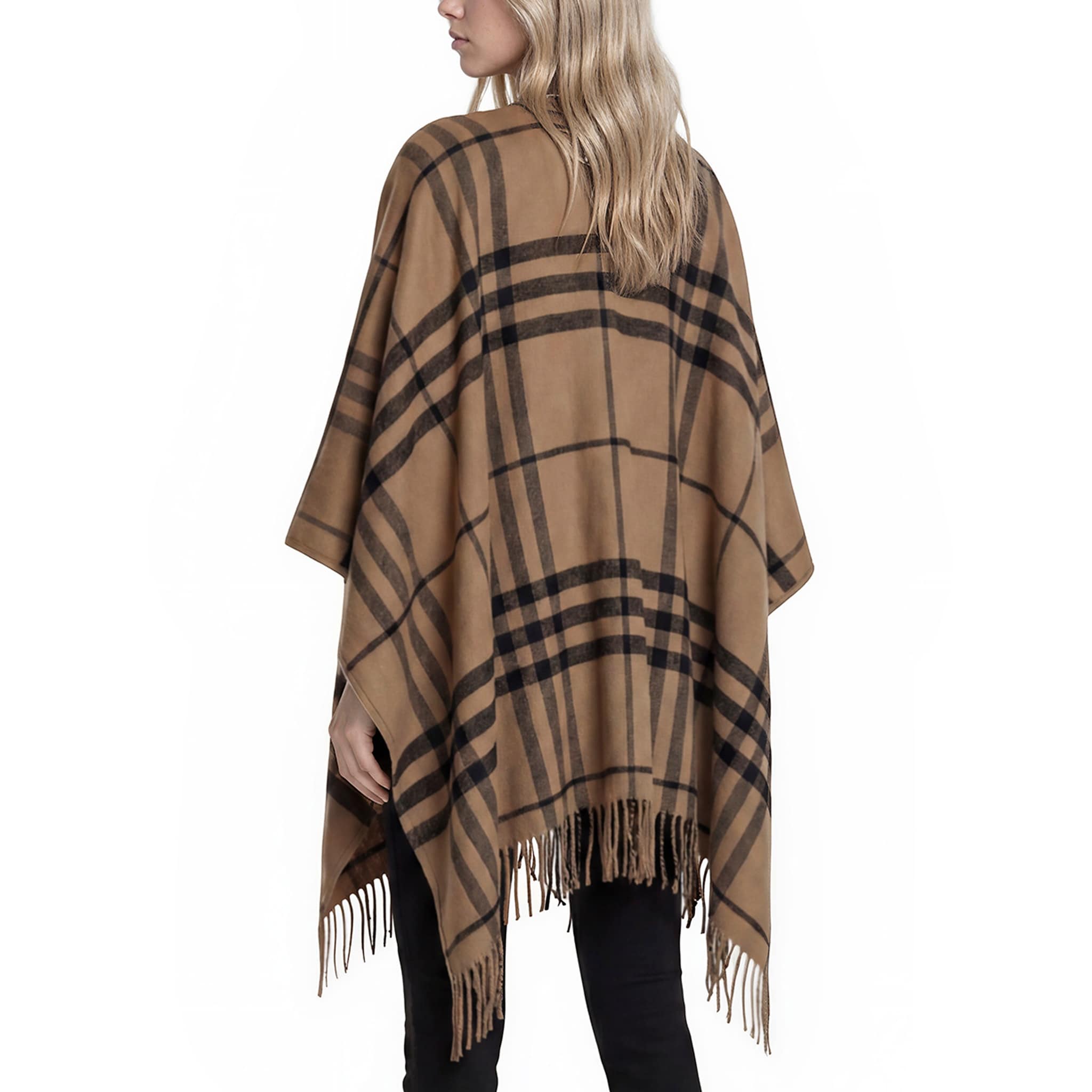 Burberry Giant Check Reversible Wool Cape - Overstock - 43533010
