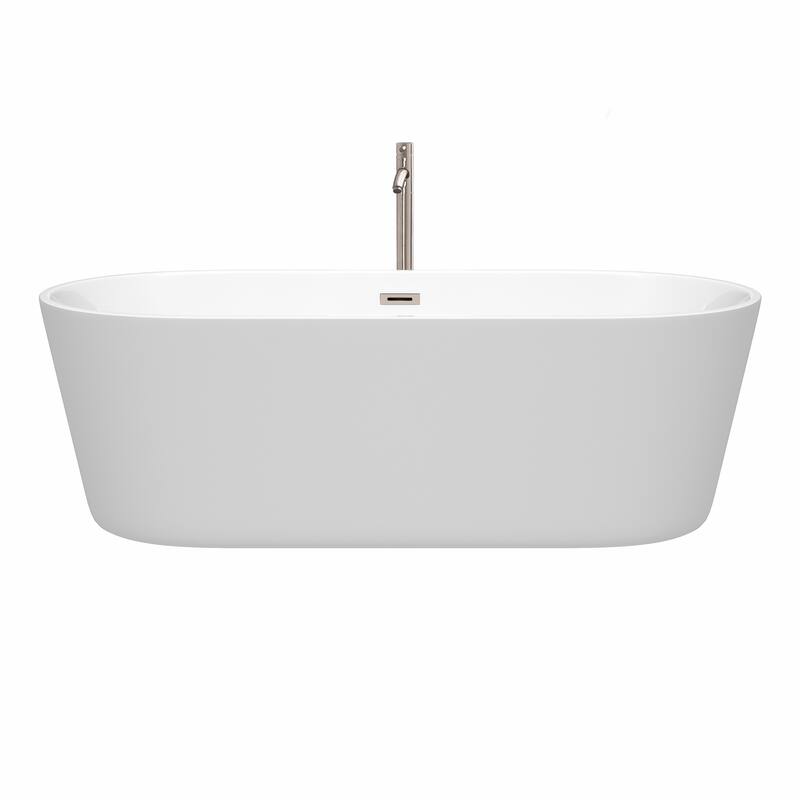 Wyndham Collection Carissa 71-inch White Freestanding Soaking Bathtub