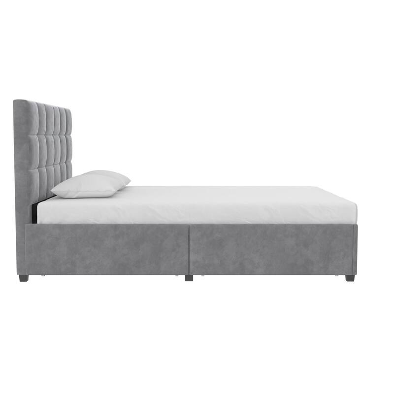 CosmoLiving Serena Upholstered Bed with Drawers