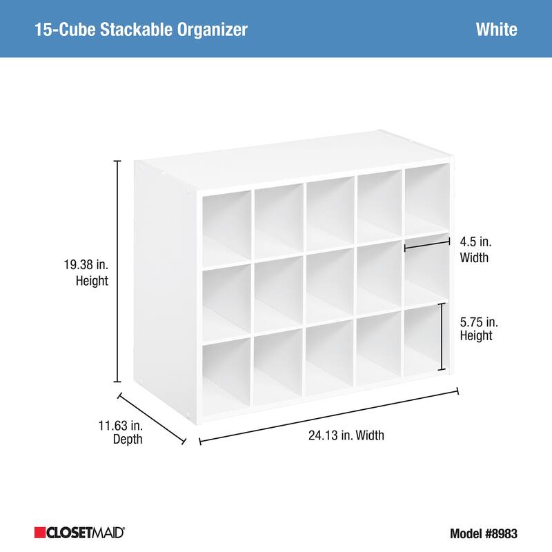 ClosetMaid Stackable Storage 15-Shoe Cube Organizer