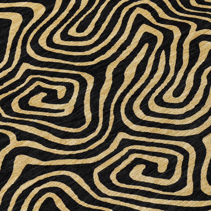 Machine Washable Indoor/ Outdoor Modern Trance Chantille Rug