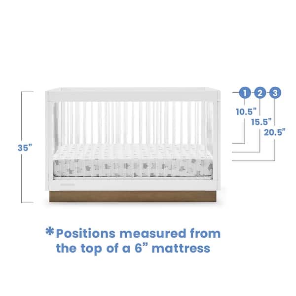 dimension image slide 0 of 3, James Acrylic 4-in-1 Convertible Crib - Greenguard Gold Certified