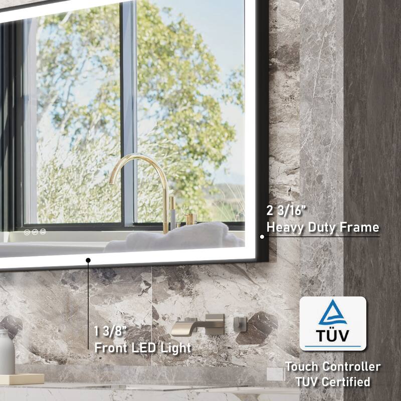 Wall Mounted Bathroom Heavy Duty Framed LED Mirror With bright light And And Memory Function