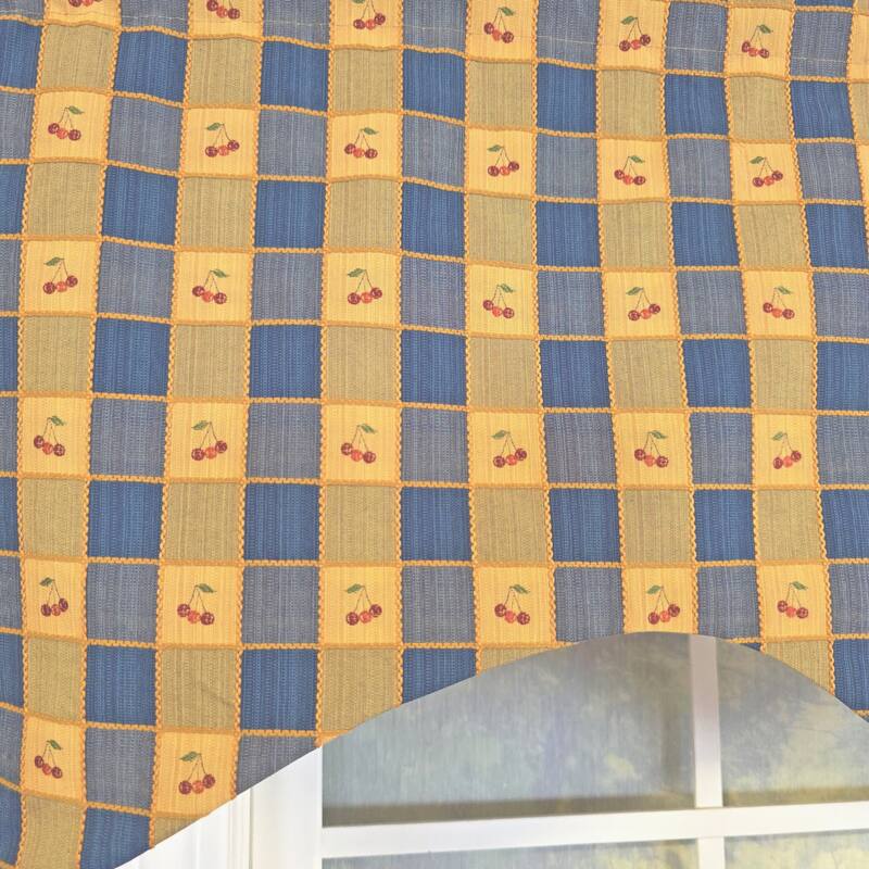 RLF Home Cherry Plaid Cornice Valance